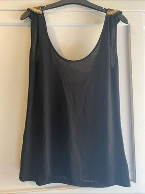 🪅10 for $30🪅 Kardashian Kollection Black Tank with Gold Jeweled Det